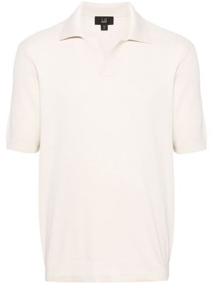 Dunhill ribbed notched-lapels polo shirt - Neutrals