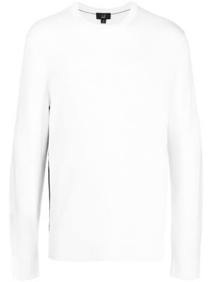 Dunhill side stripe detail sweater - White