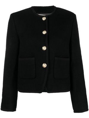 DUNST shoulder-pad cropped jacket - Black