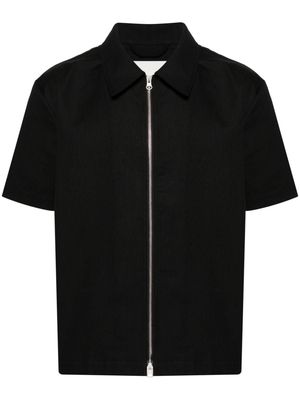 DUNST zip-up cotton shirt - Black