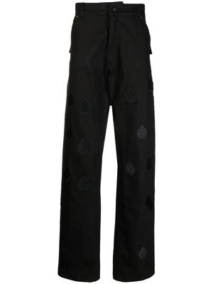 DUOltd embroidered-design straight trousers - Black