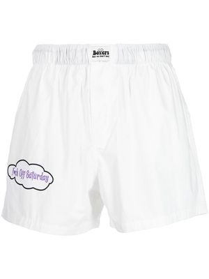 DUOltd logo-print boxer shorts - White
