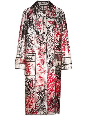 Duran Lantink graffiti-print raincoat - Black