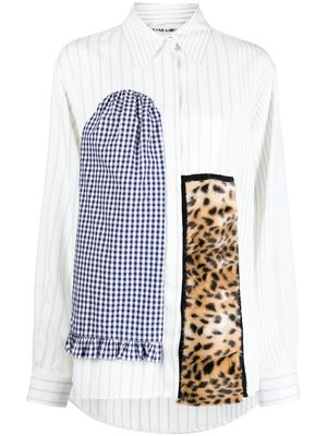 Duran Lantink reconstructed striped shirt - White