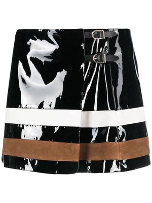 Durazzi Milano buckle-fastening patent-leather miniskirt - Black