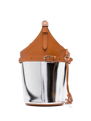 Durazzi Milano drawstring leather bucket bag - Silver