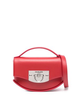Durazzi Milano flip-lock leather shoulder bag - Red