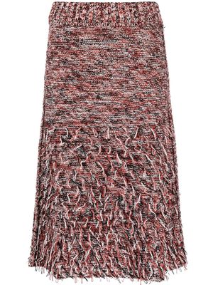 Durazzi Milano fringed knitted skirt - Red
