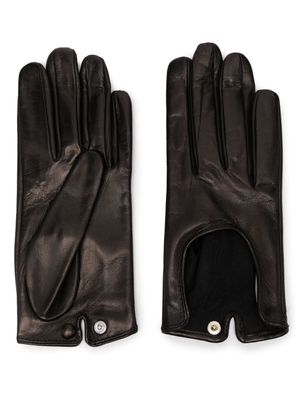 Durazzi Milano press-stud leather gloves - Black