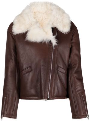 Durazzi Milano shearling-collar leather jacket - Red
