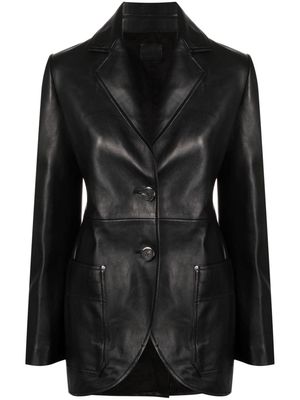 Durazzi Milano single-breasted leather blazer - Black