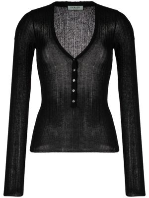 Durazzi Milano V-neck cashmere top - Black