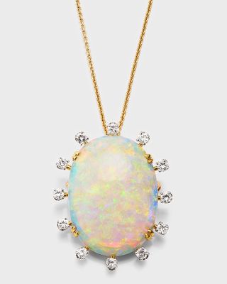 Durland Opal and Diamond Pendant Necklace