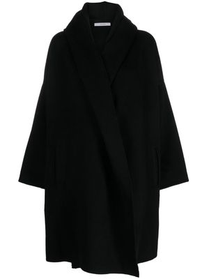 Dusan double-breasted hooded cashmere coat - Black
