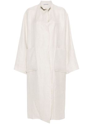 Dusan herringbone-pattern linen coat - Neutrals