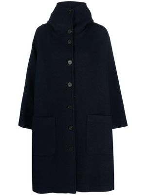 Dusan high-neck single-breasted coat - Blue