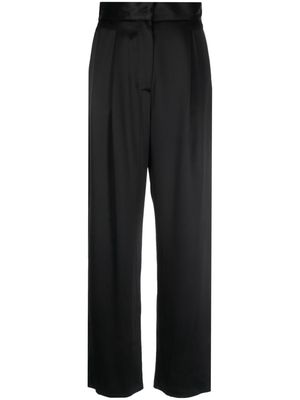 Dusan high-waisted silk trousers - Black