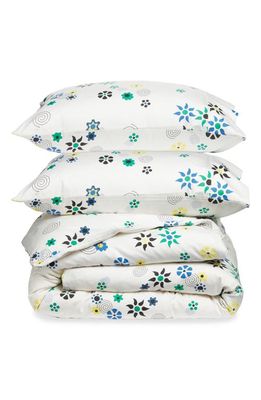 Dusen Dusen Flower Duvet Cover & Shams Set in White Multi 