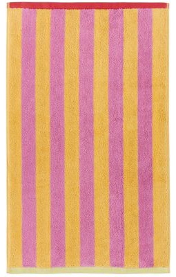 Dusen Dusen Pink & Yellow Grapefruit Stripe Hand Towel