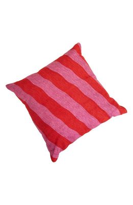 Dusen Dusen Stripe Embroidered Accent Pillow in Stream
