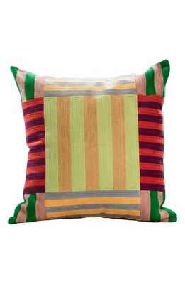 Dusen Dusen Stripe Embroidered Accent Pillow