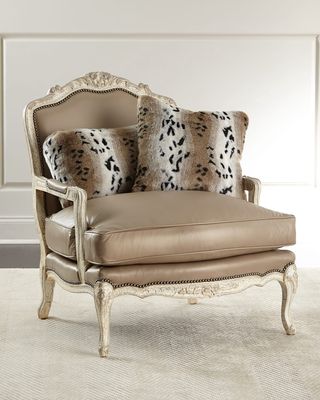 Dusk Leather Bergere Chair
