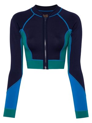 Duskii colour-block long-sleeved swimming top - Blue