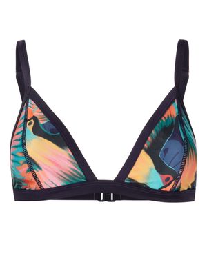 Duskii tropical-print triangle bikini top - Multicolour