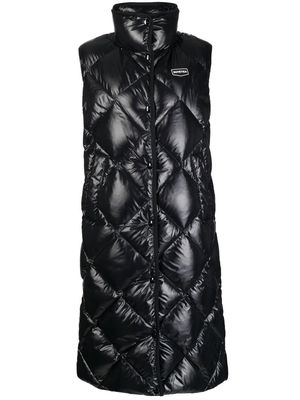 Duvetica Asterope diamond-quilted sleeveless coat - Black