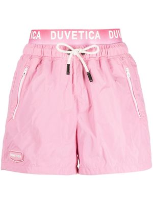 Duvetica Bilodi logo-waistband shorts - Pink