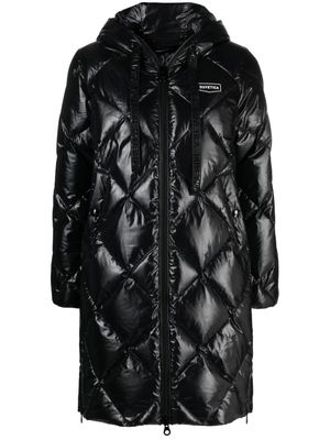 Duvetica diamond-quilted hooded coat - Black