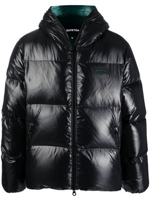 Duvetica logo-patch feather-down puffer jacket - Black