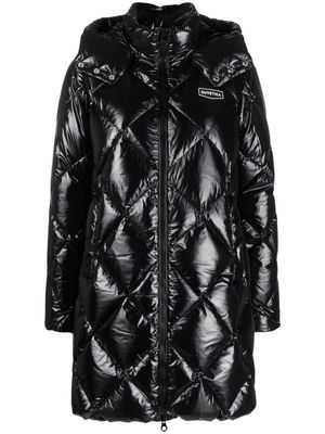Duvetica logo-patch quilted coat - Black