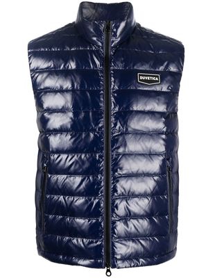 Duvetica logo-patch quilted gilet - Blue