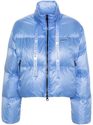 Duvetica Raffaella logo-print strap puffer jacket - Blue