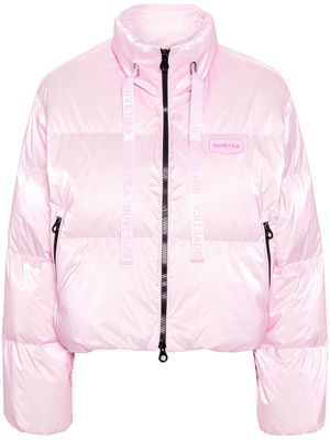 Duvetica Raffaella logo-print strap puffer jacket - Pink