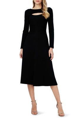 DVF Andreina Keyhole Cutout Long Sleeve Sweater Dress in Black