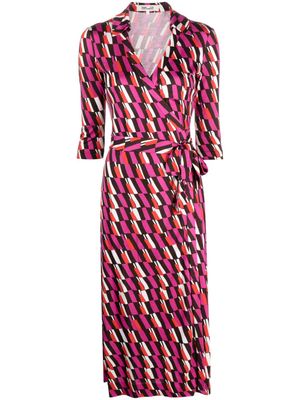 DVF Diane von Furstenberg Abigail abstract-print mididress - Pink