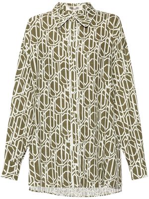 DVF Diane von Furstenberg abstract-print long-sleeve shirt - Green