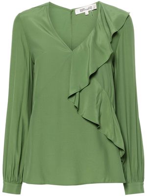 DVF Diane von Furstenberg Aggie crepe blouse - Green