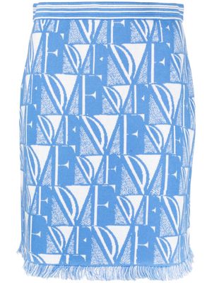 DVF Diane von Furstenberg Alejandra monogram-jacquard miniskirt - Blue