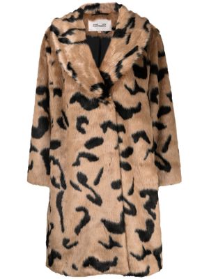 DVF Diane von Furstenberg animal-print faux-fur coat - Neutrals