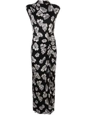 DVF Diane von Furstenberg Apollo floral-print midi dress - Black