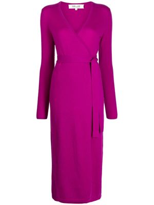 DVF Diane von Furstenberg Astrid V-neck knitted wrap dress - Purple