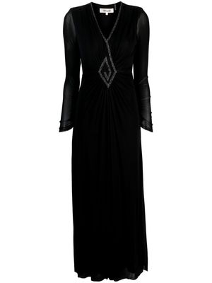 DVF Diane von Furstenberg Aylin decorative-stitching maxi dress - Black
