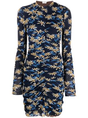 DVF Diane von Furstenberg Azula Paris floral-pattern reversible minidress - Blue
