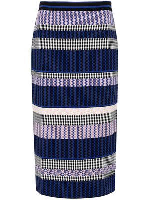 DVF Diane von Furstenberg Bernarda patterned-jacquard skirt - Blue