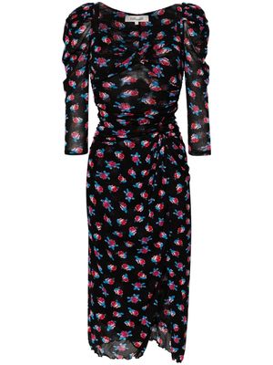 DVF Diane von Furstenberg Bettina floral-print midi dress - Black