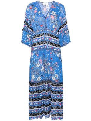 DVF Diane von Furstenberg Boris floral-print maxi dress - Blue