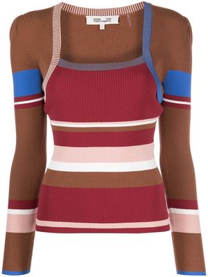 DVF Diane von Furstenberg Brody horizontal-stripe sweater - Red
